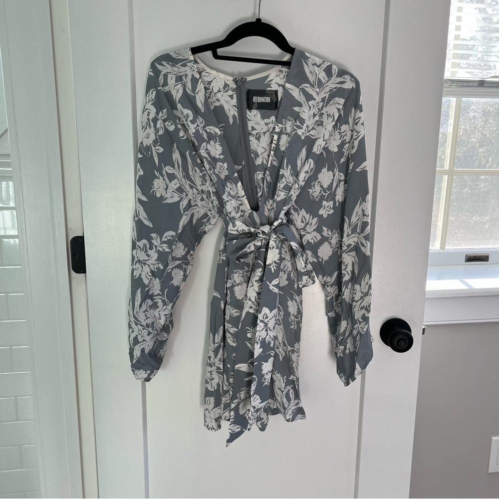 Reformation kimono mini dress with tie